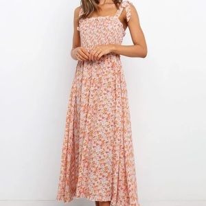 Petal and pup orange floral midi dress